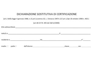 Dichiarazione sostitutiva di certificazione art 46